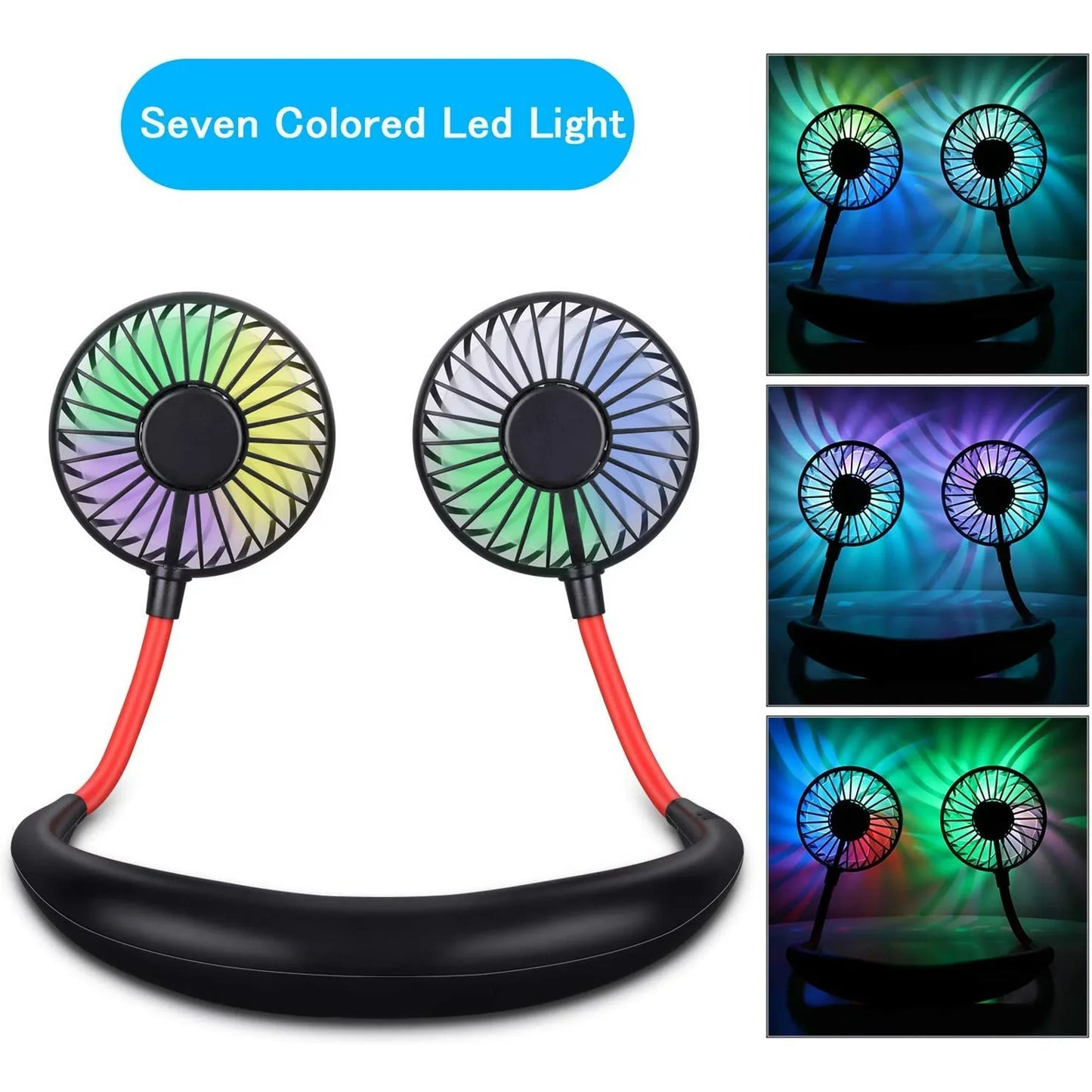 Portable Hanging Neck Fan With Light