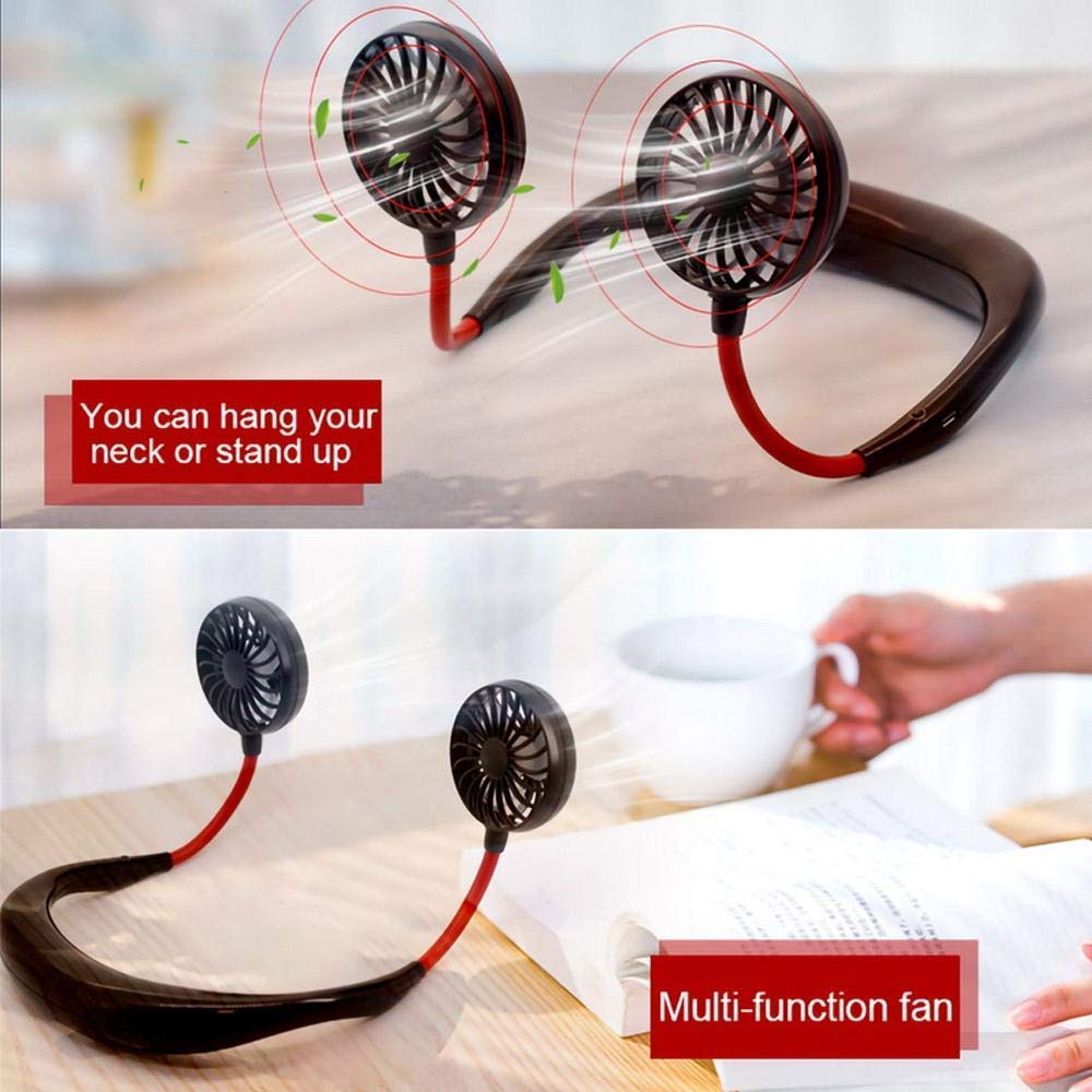 Portable Hanging Neck  Fan With Light