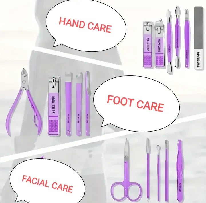 16pcs Manicure Pedicure Grooming Kit